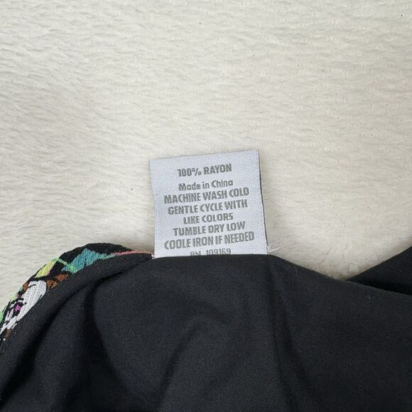 BUC-EE’S Women’s Flounce Tank Top Tie Straps Palm All Over Print Flowy Vacation - Picture 9 of 11